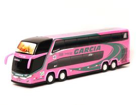 Brinquedo Miniatura Ônibus Viação Garcia Rosa 30cm