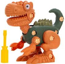 Brinquedo Monta e Desmonta Dino Infantil Aprimora e diverte + 1 Chave de plástico