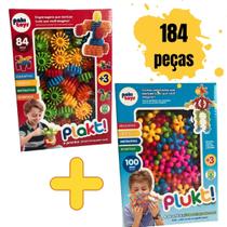 Brinquedo Montar Plakt + Plukt Educativo Criativo 184 Peças Brinquedo Montar Plakt + Plukt Educativo Criativo 184 Peças