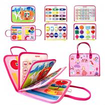 Brinquedo Montessori 8 em 1 Busy Board LNANZTCX 8 em 1 para crianças pequenas rosa