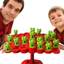 Brinquedo Montessori Balança Equilíbrio Sapo Árvore Crianças