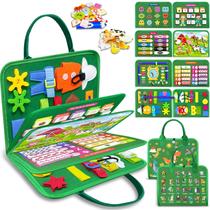 Brinquedo Montessori Busy Board Exorany para 1-4 anos com 8 páginas