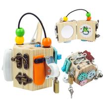 Brinquedo Montessori Busy Cube KalaDuck Toddler Busy Board de 1 a 3 anos