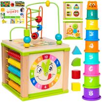 Brinquedo Montessori de madeira Activity Cube TOYVENTIVE de 1 a 2 anos