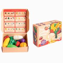 Brinquedo Montessori Frutas e Legumes de Cortar Ensina Comer