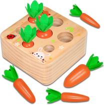 Brinquedo Montessori Hamsoo Carrot Harvest Shape, tamanho correspondente a 1 ano