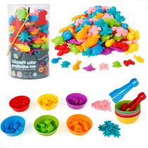 Brinquedo Montessori Infantil Animais De Silicone Classificação Das Cores Pinça - Classificação Das Cores Pinça Dinossauro