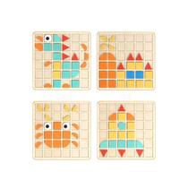 Brinquedo Montessori Pegboard Tic-Tac-Toe Puzzle de madeira 2 em 1