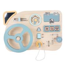 Brinquedo Montessori Steering Wheel Busy Board CE Wooden para crianças Brinquedo Montessori Steering Wheel Busy Board CE Wooden para crianças
