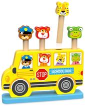 Brinquedo Montessori Woody Treasures - Animal Bus para Crianças a partir de 1 Ano