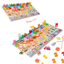 Brinquedo Montessoriano Madeira 8 em 1 Letras Aliment Outros