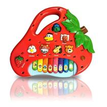 Brinquedo Morango Teclado Infantil Bebês Com Várias Músicas - Toy King