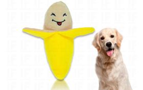 Brinquedo Mordedor Banana Para Caes Pets Dog Pelucia Apito - pet shop