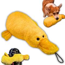 Brinquedo Mordedor Big Duck Pato Pelúcia Pet Com Som Cães