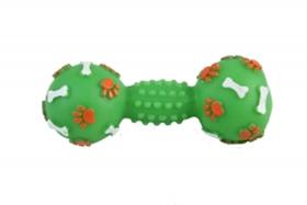 Brinquedo mordedor de cachorro de vinil com buzina halteres por unidade varias cores - SAVANA PET