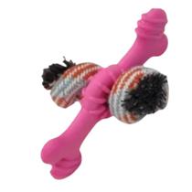 Brinquedo Mordedor Maciço Osso Com Corda Para Cães 25 Cm