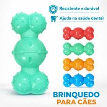 Brinquedo mordedor osso bola pet cores