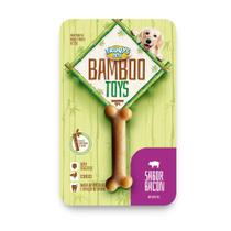 Brinquedo Mordedor Osso Torto de Bambu para Cães - Tamanho P