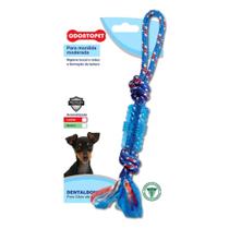 Brinquedo Mordedor para Cachorro Odontopet Dental Tubo com Corda para Cães