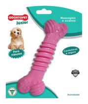 Brinquedo Mordedor para cachorro Osso super resistente Odontopet mastigação para cães filhotes Super Medio Rosa