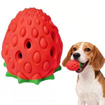Brinquedo Mordedor para Cães HSRBO Morango de Borracha Natural Interativo Brinquedo Mordedor para Cães HSRBO Morango de Borracha Natural Interativo