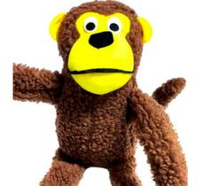 Brinquedo Mordedor Pelúcia Macaco Grande Apito Pet Macio - C3B