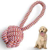 Brinquedo Mordedor Pet Corda Pequena para Cães Cachorros Pequenos Bola Corda com puxador