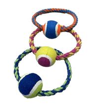 Brinquedo Mordedor Pet de Corda Com Bola de Tênis