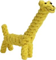 Brinquedo mordedor pet de corda em formato de girafa - 123 Útil