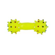 Brinquedo Mordedor Pet Halteres Relevo Mina - Amarelo 20cm