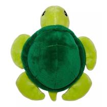 Brinquedo Mordedor Pet Pelúcia 16cm c/ Apito Sonoro Tartaruga Pequeno para Cães Adultos ou Filhotes