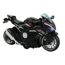 Brinquedo Moto de Ferro Esportiva Com Fricção Luz e Som 1 Peça -