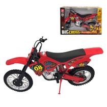 Brinquedo Moto Motocross Vermelha Pneus Borracha p/ Coleção