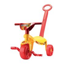 Brinquedo Motoca Infantil Triciclo Herói Amarelo Com Haste