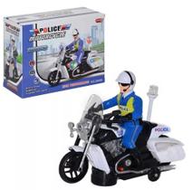 Brinquedo Motocicleta Policial Com Som e Luzes Bate e Volta.