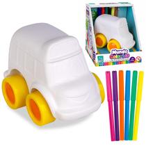 Brinquedo Mundo Colorido Ônibus Educativo Para Colorir Com 6 Canetinhas - Super Toys Brinquedo Mundo Colorido Ônibus Educativo Para Colorir Com 6 Canetinhas - Super Toys