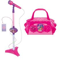 Brinquedo Musical Barbie Dreamtopia Microfone Com Pedestal E Bolsinha Com Função MP3 - Fun
