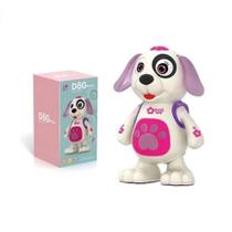 Brinquedo Musical Cachorro Dançante Sons e Luzes Rosa