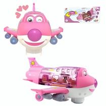 Brinquedo Musical Infantil Avião Gira 360 Com Luz