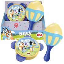 Brinquedo Musical Instrumento Maraca E Pandeiro Bluey - Elka Brinquedo Musical Instrumento Maraca E Pandeiro Bluey - Elka