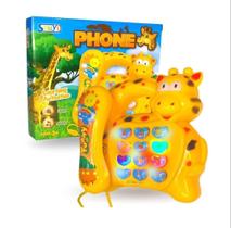 Brinquedo musical telefone animais interativo