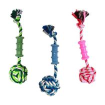 Brinquedo Napi Mordedor Corda Cilindro e Bola para Cães - Cores Sortidas Brinquedo Napi Mordedor Corda Cilindro e Bola para Cães - Cores Sortidas