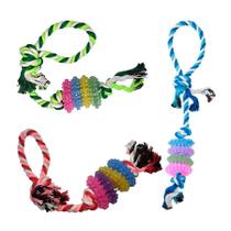 Brinquedo Napi Mordedor Corda com Argolas para Cães - Cores Sortidas Brinquedo Napi Mordedor Corda com Argolas para Cães - Cores Sortidas