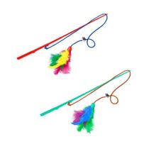 Brinquedo Napi Vara Guizo e Penas para Gatos - Cores Sortidas Brinquedo Napi Vara Guizo e Penas para Gatos - Cores Sortidas