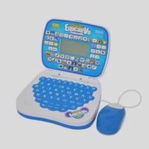 Brinquedo Notebook Infantil Educativo Interativo c/ Mouse 2/1Inglês E Espanhol (azul)