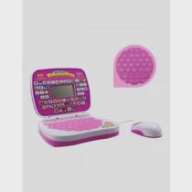 Brinquedo Notebook Infantil Educativo Interativo c/ Mouse 2/1Inglês E Espanhol (rosa)