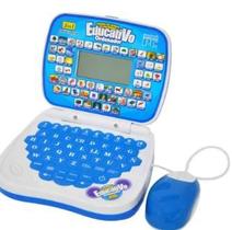 Brinquedo Notebook Infantil Educativo Interativo c/ Mouse 2/1Inglês E Espanhol.