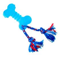 Brinquedo Odontopet Osso Dental Flat com Corda Azul para Cães - Tam. P