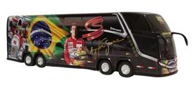 Brinquedo Ônibus Ayrton Senna 2 Andares 30cm - Marcopolo G7 DD - G8 - mini - Miniatura - Min