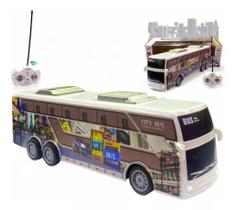Brinquedo Ônibus City Bus Controle Remoto Total Acende Farol